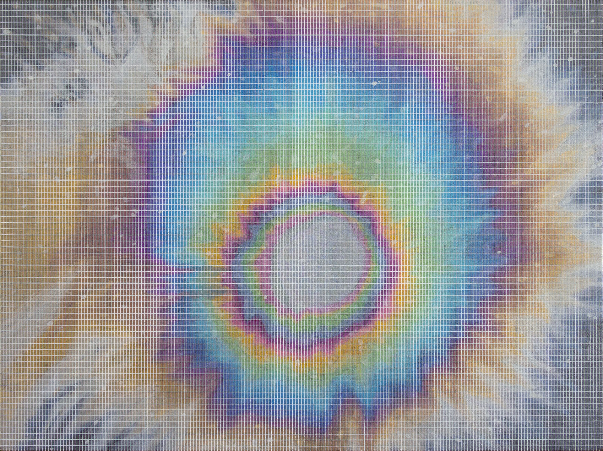 Oil Slick with Grid 4, 2021, acrylic on linen, 375 x 500mm, private collection 