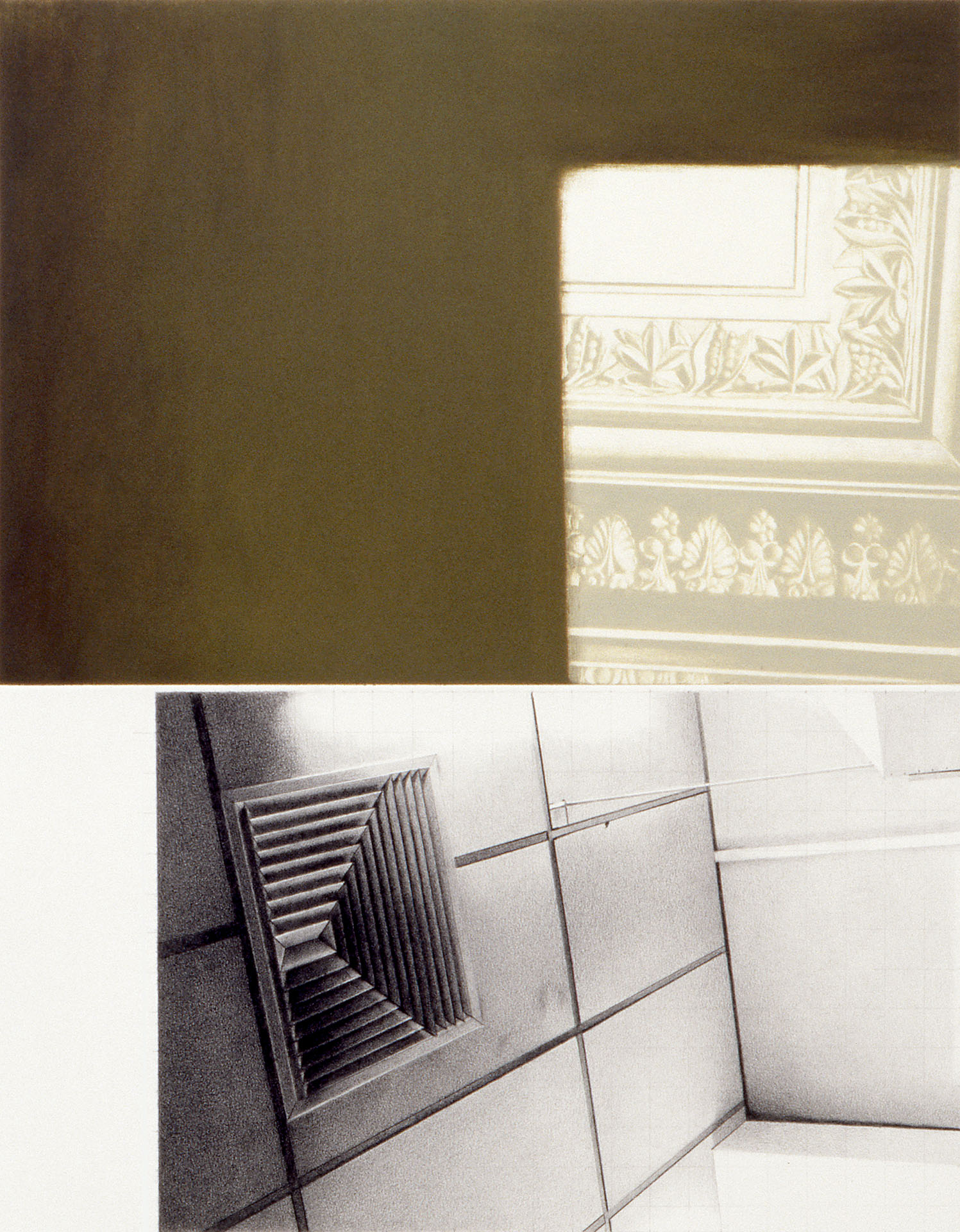 Interstice, 2003, burnished aquatint, carbon & graphite, 380 x 300mm, private collection